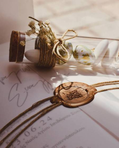 Μπομπονιέρα δοκιμαστικός σωλήνας στολισμένο με γυψόφυλλο