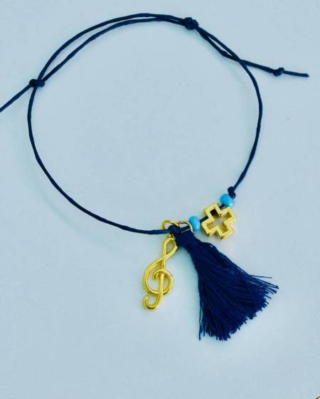 Μαρτυρικό βραχιόλι με σταυρό με μεταλλική νότα