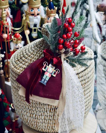 Χριστουγεννίατικο Βαπτιστικό πακέτο με καλαθούνα