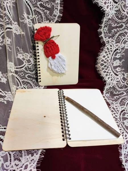 Ξύλινο σημειωματάριο με Αγιο Βασίλη