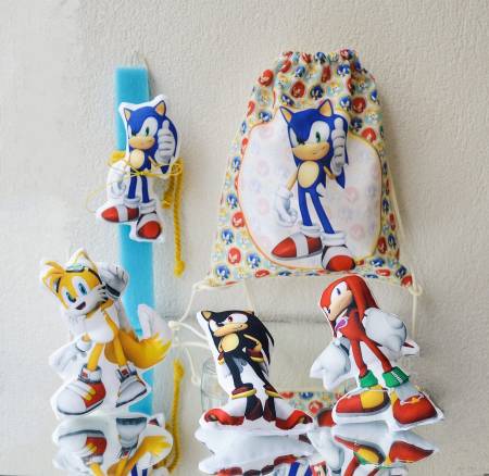 Πασχαλινή λαμπάδα κουκλάκια με θέμα των Sonic